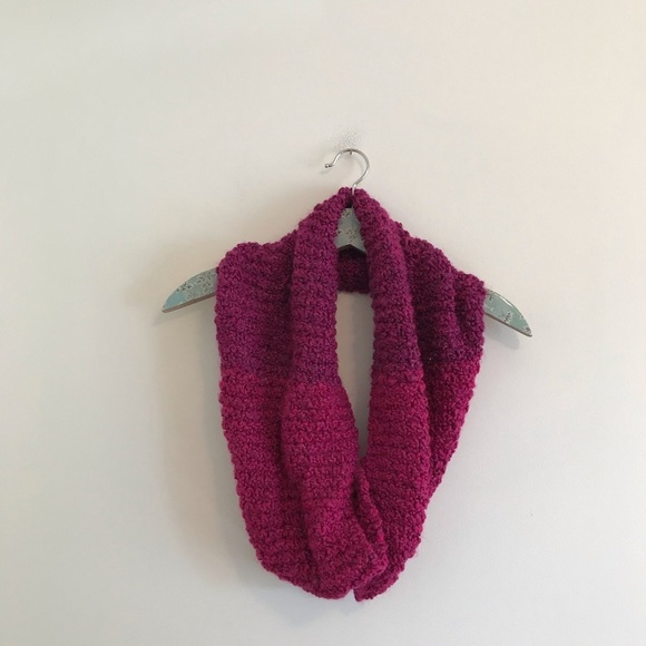 Handknit Pink Infinity Scarf - Picture 1 of 4